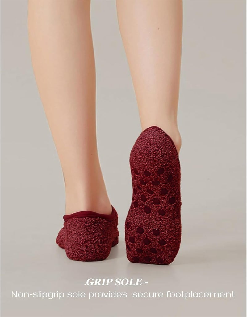 AmazingStone 3Pairs Cozy Winter Fuzzy Socks for Women With Grip Anti-Slip Fluffy Plush House Warm Ankle Socks - Image 3